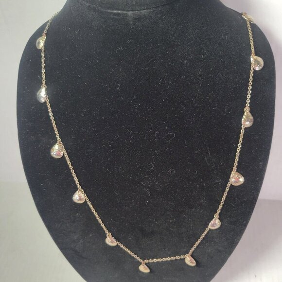 Stella & Dot Gold-Tone Modest Classic Chain Necklace With Teardrop Accents - Picture 1 of 4